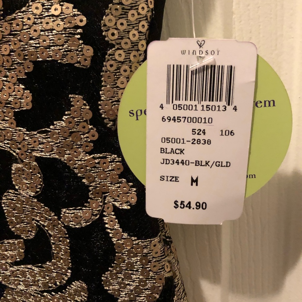 Windsor Black & Gold Mini Dress